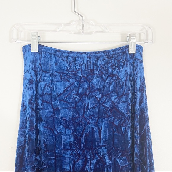 Limited Too Y2K Girls Blue Velvet Maxi Skirt Stretchy Fit Size 14 - Picture 9 of 10